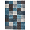 Brockton Blue Grey Square Patterned Hand Carved Rug from Roseland Furniture