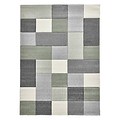 Brockton Green Grey Square Patterned Hand Carved Rug from Roseland Furniture