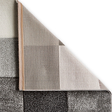 Brockton Grey Cream Square Patterned Hand Carved Rug