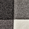 Brockton Grey Cream Square Patterned Hand Carved Rug