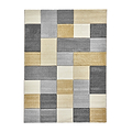 Brockton Yellow Beige Square Patterned Hand Carved Rug from Roseland Furniture