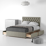 Farrow-Diamond-26HB-Divan-Linen-Look-SD-SK-4-Drawers-Linen-Mink from Roseland Furniture