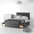 RFBTS-SK-2D-SC---Farrow-Diamond-26HB-Divan-Linen-Look-SK-2-Drawers-Linen-Charcoal---Life2 from Roseland Furniture