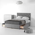 RFBTS-SK-2D-SS---Farrow-Diamond-26HB-Divan-Linen-Look-SK-2-Drawers-Linen-Silver---Life1 from Roseland Furniture