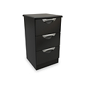 Beckett Black 3 Drawer Bedside Table by Roseland Furniture