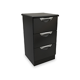 Beckett Black 3 Drawer Bedside Table by Roseland Furniture