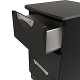 Beckett Black 3 Drawer Bedside Table by Roseland Furniture