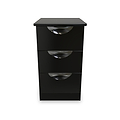 Beckett Black 3 Drawer Bedside Table by Roseland Furniture