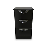 Beckett Black 3 Drawer Bedside Table by Roseland Furniture