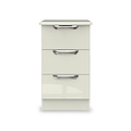 Beckett Cream 3 Drawer Bedside Table by Roseland Furniture
