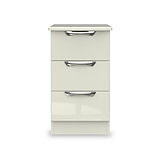 Beckett Cream 3 Drawer Bedside Table by Roseland Furniture