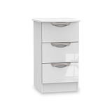 Beckett White 3 Drawer Bedside Table by Roseland Furniture