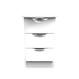 Beckett White 3 Drawer Bedside Table by Roseland Furniture