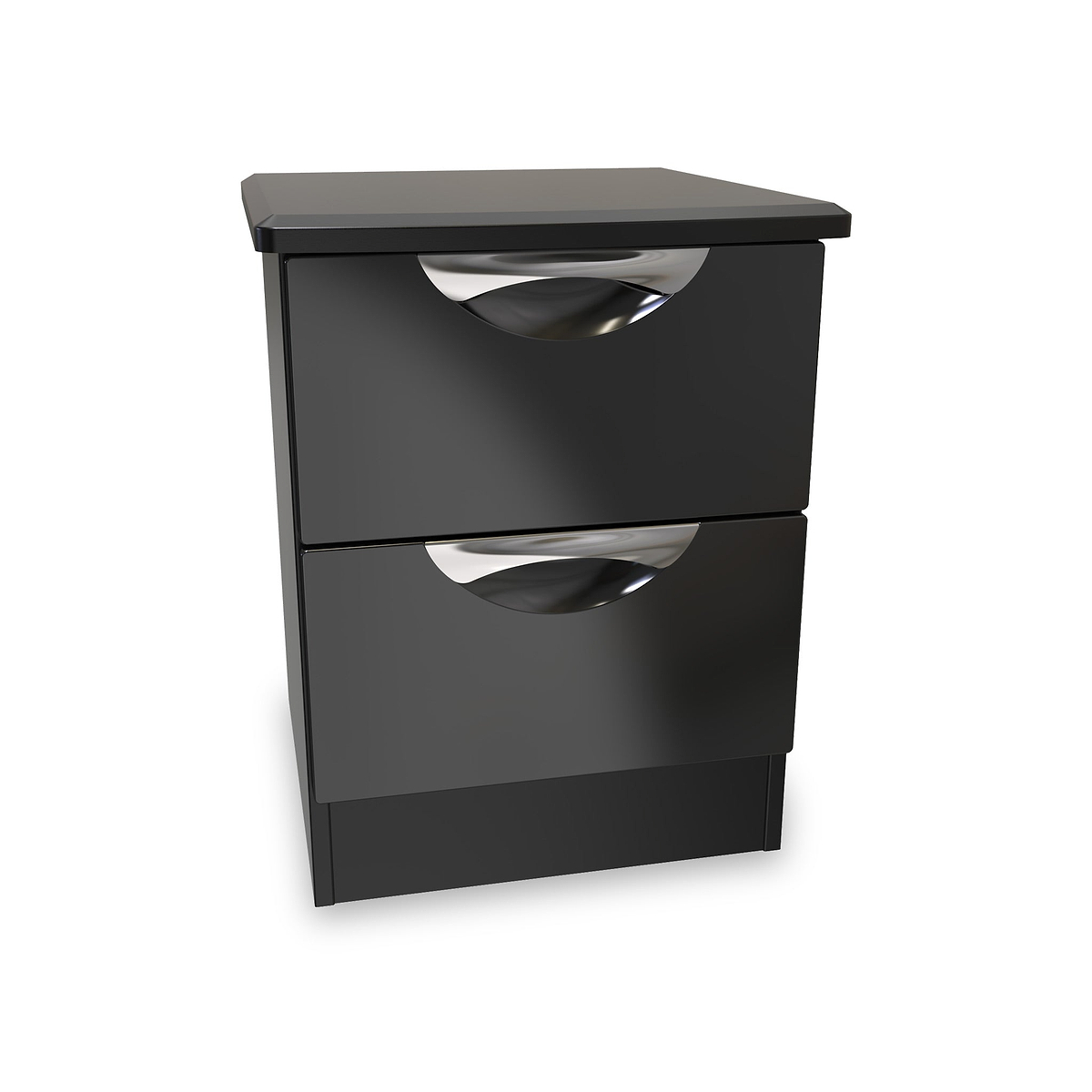 Beckett Black 2 Drawer Bedside by Roseland Furniture