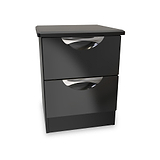Beckett Black 2 Drawer Bedside by Roseland Furniture