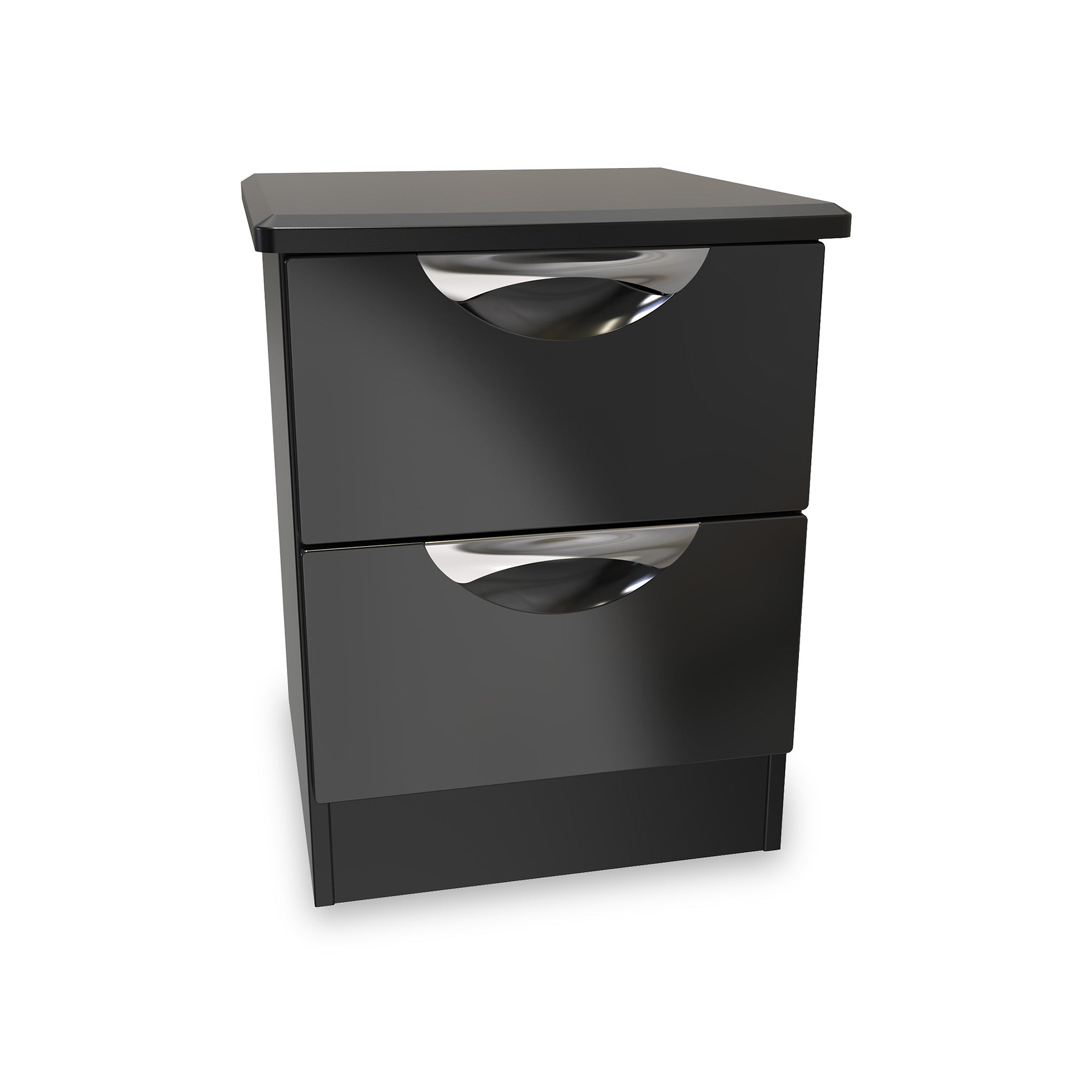 Beckett Black 2 Drawer Bedside by Roseland Furniture