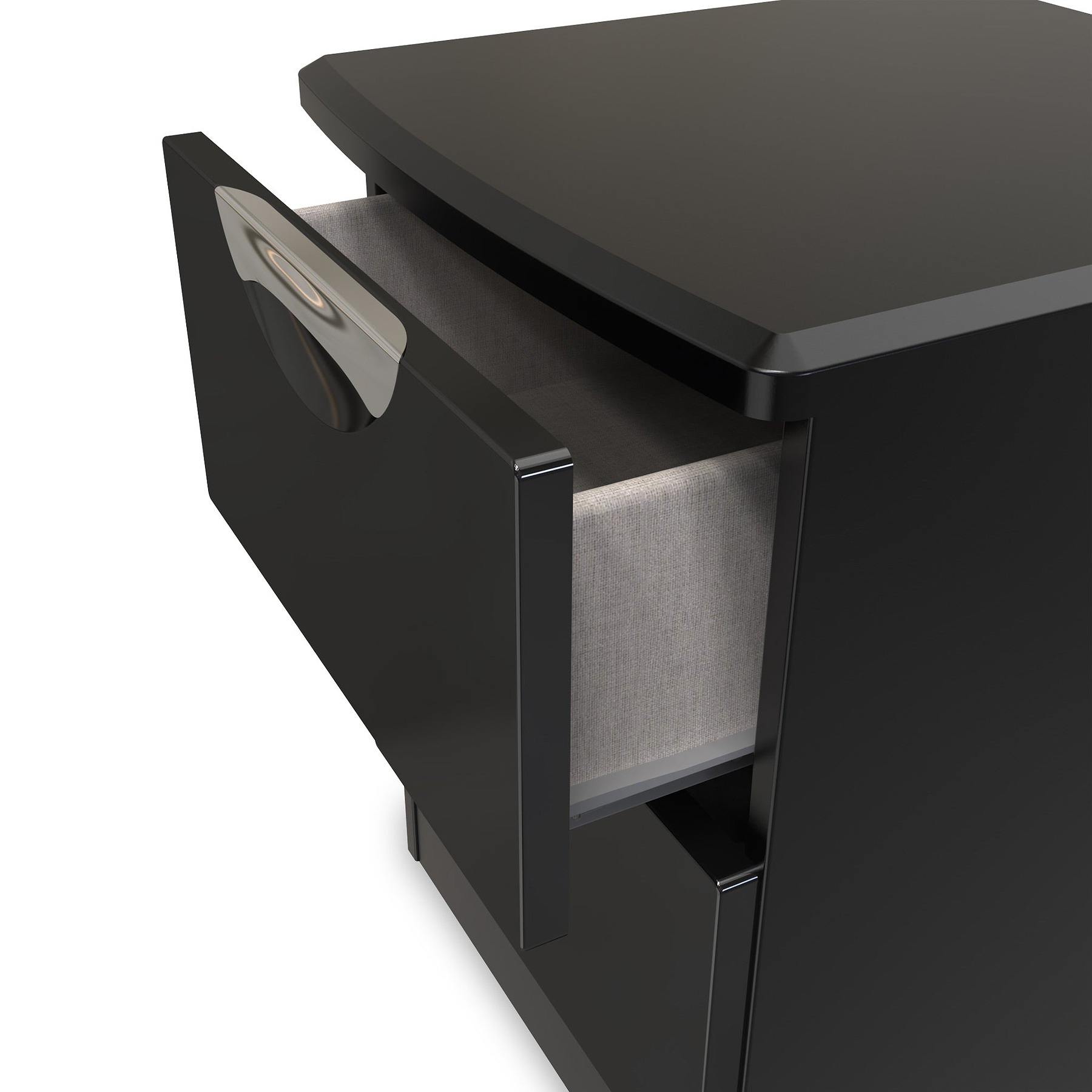 Beckett Black 2 Drawer Bedside by Roseland Furniture