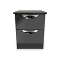 Beckett Black 2 Drawer Bedside by Roseland Furniture