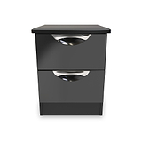 Beckett Black 2 Drawer Bedside by Roseland Furniture