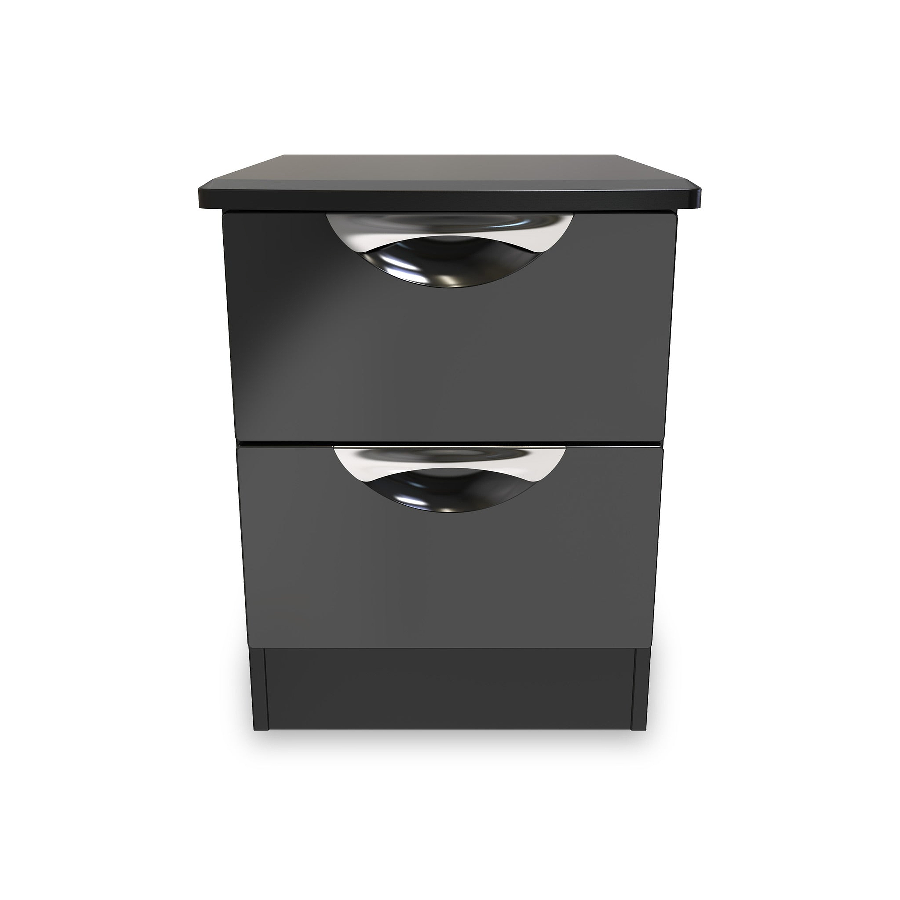 Beckett Black 2 Drawer Bedside by Roseland Furniture