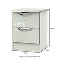 Beckett Cream 2 Drawer Bedside by Roseland Furniture
