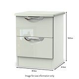 Beckett Cream 2 Drawer Bedside by Roseland Furniture