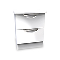 Beckett White 2 Drawer Bedside by Roseland Furniture