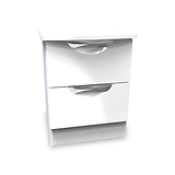 Beckett White 2 Drawer Bedside by Roseland Furniture