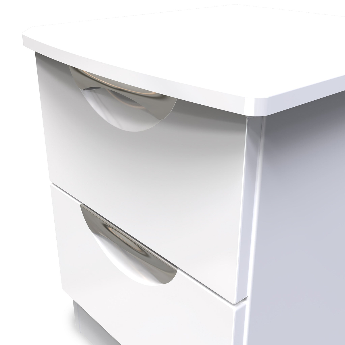 Beckett White 2 Drawer Bedside by Roseland Furniture