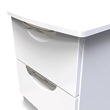 Beckett White 2 Drawer Bedside by Roseland Furniture