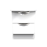 Beckett White 2 Drawer Bedside by Roseland Furniture