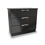 Beckett Black Gloss 3 Drawer Chest from Roseland