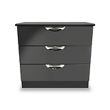 Beckett Black Gloss 3 Drawer Chest from Roseland