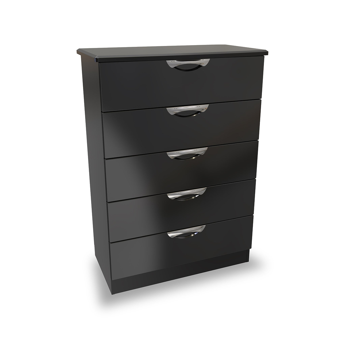 Beckett Black Gloss 5 Drawer Chest from Roseland