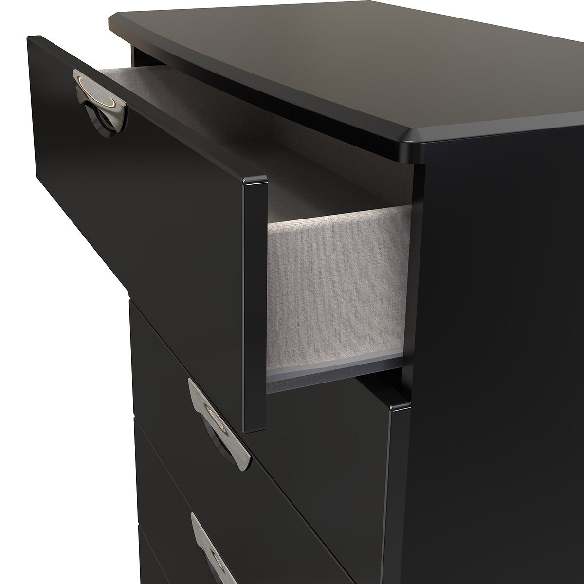Beckett Black Gloss 5 Drawer Chest from Roseland