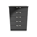 Beckett Black Gloss 5 Drawer Chest from Roseland