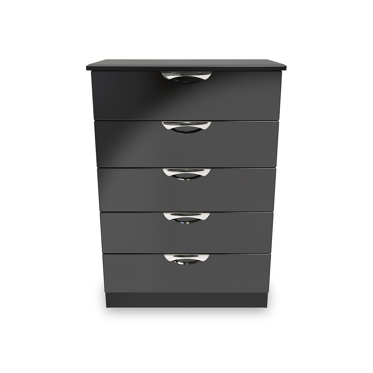 Beckett Black Gloss 5 Drawer Chest from Roseland