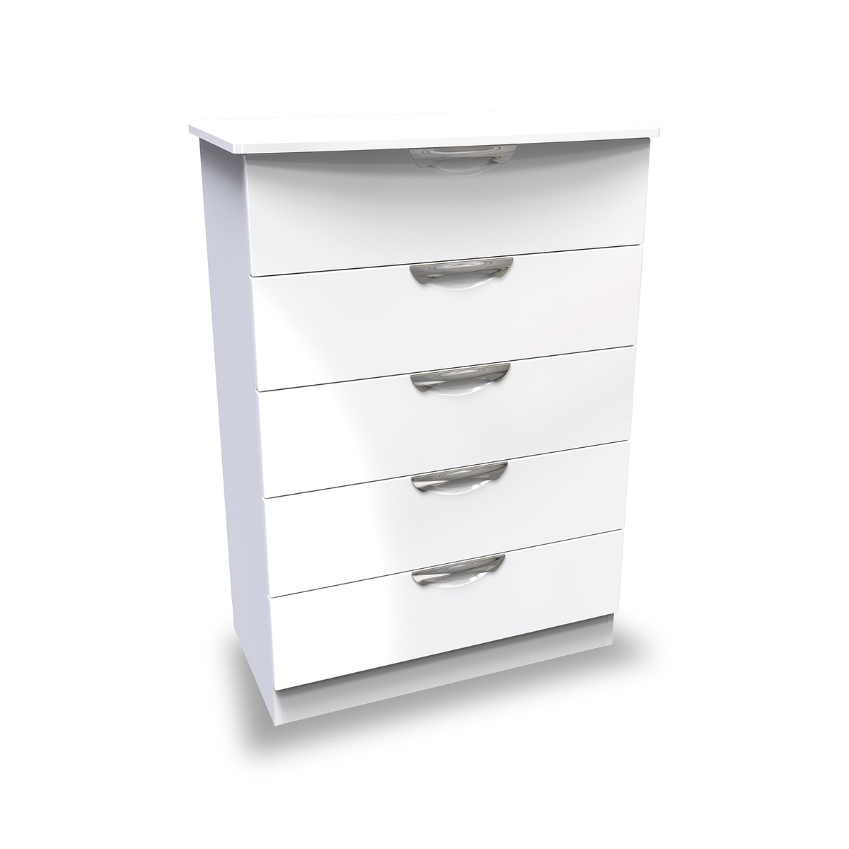 Beckett White Gloss 5 Drawer Chest from Roseland