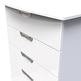 Beckett White Gloss 5 Drawer Chest from Roseland
