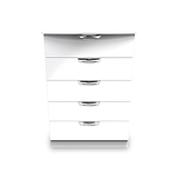 Beckett White Gloss 5 Drawer Chest from Roseland