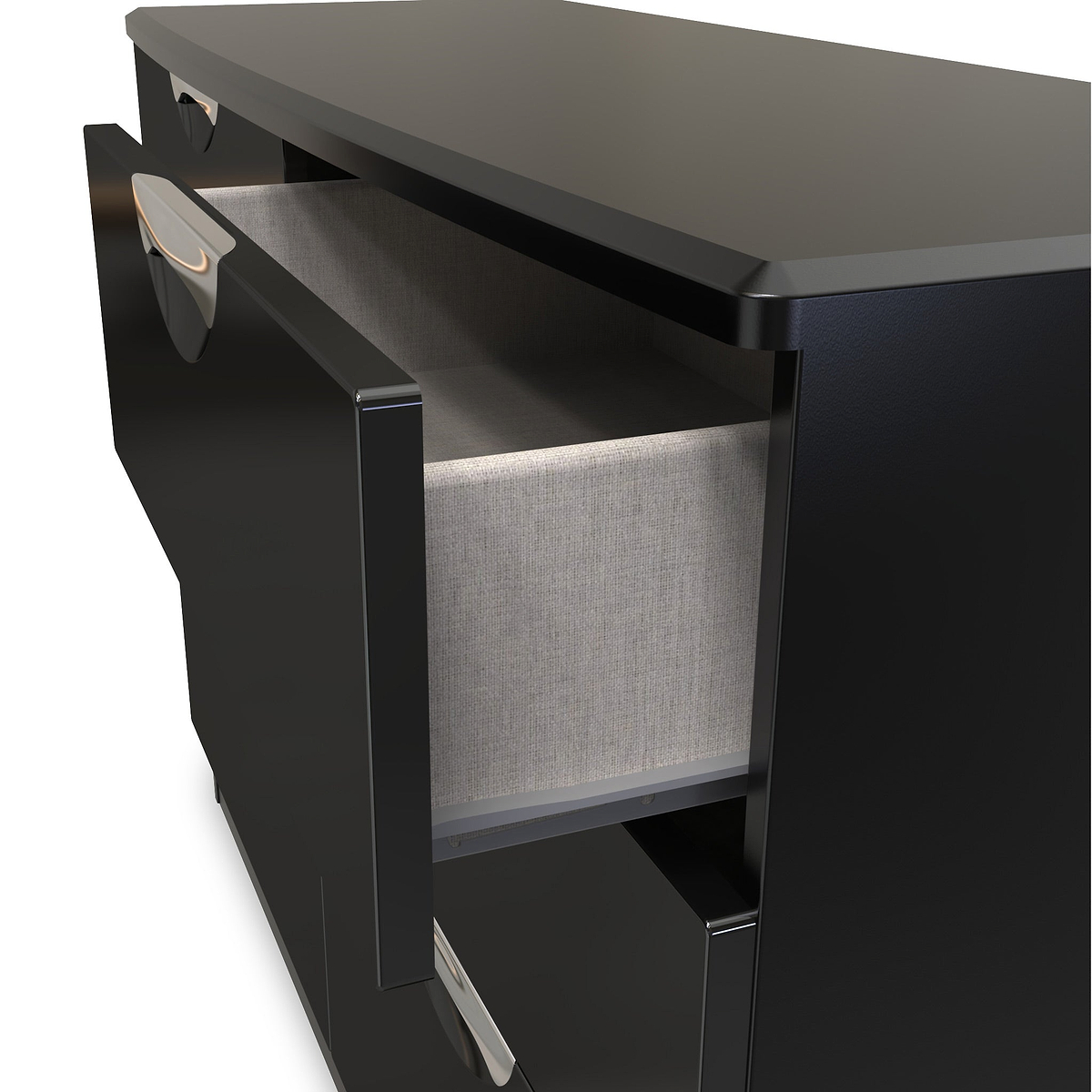 Beckett Black Gloss 6 Drawer Wide Chest from Roseland