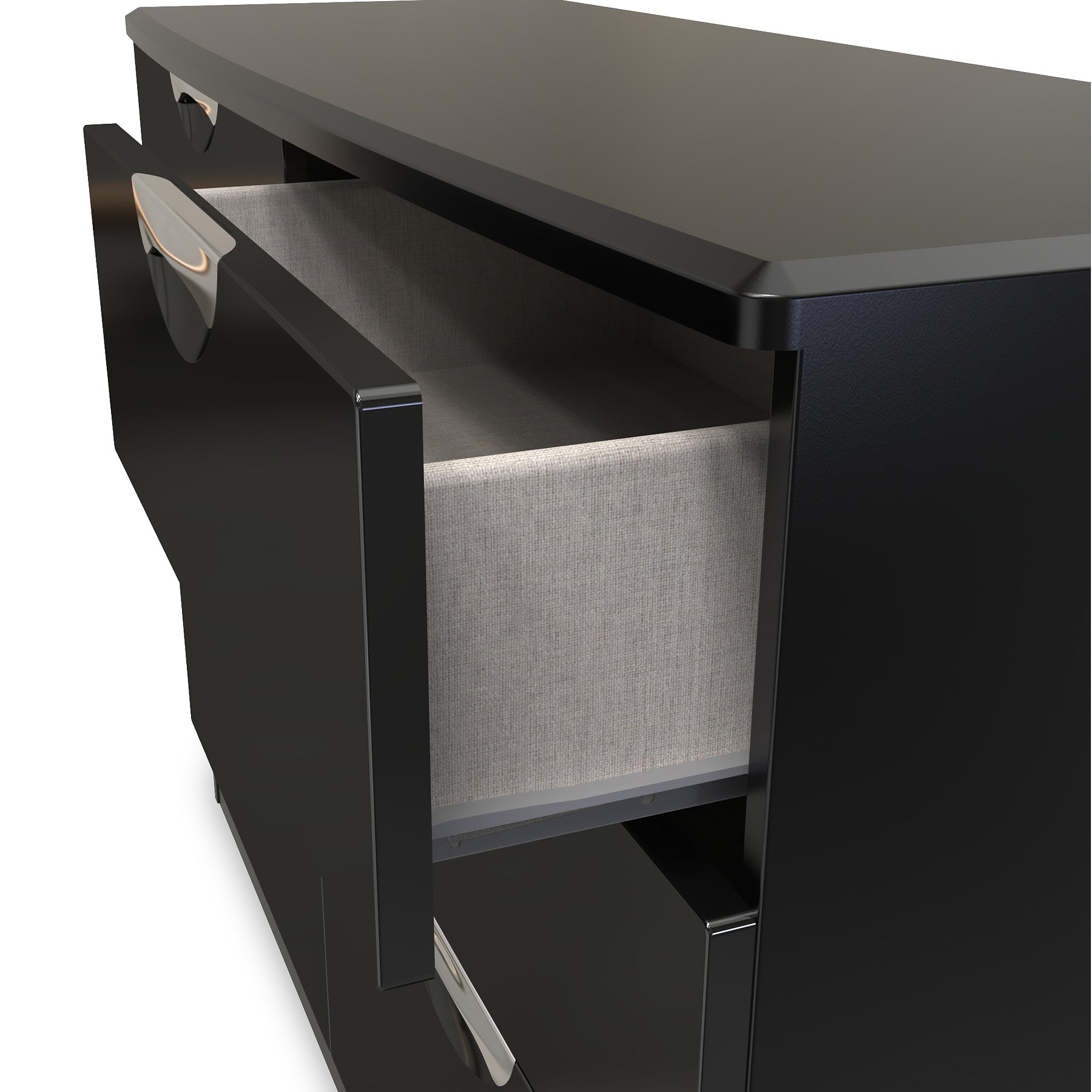 Beckett Black Gloss 6 Drawer Wide Chest from Roseland