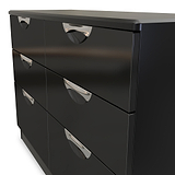 Beckett Black Gloss 6 Drawer Wide Chest from Roseland