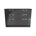 Beckett Black Gloss 6 Drawer Wide Chest from Roseland