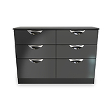 Beckett Black Gloss 6 Drawer Wide Chest from Roseland