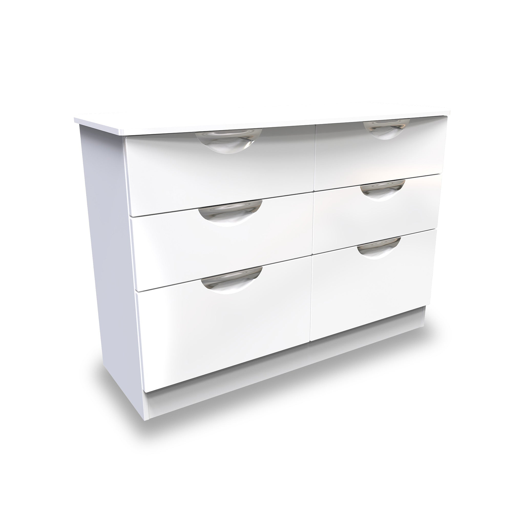 Beckett White Gloss 6 Drawer Wide Chest from Roseland
