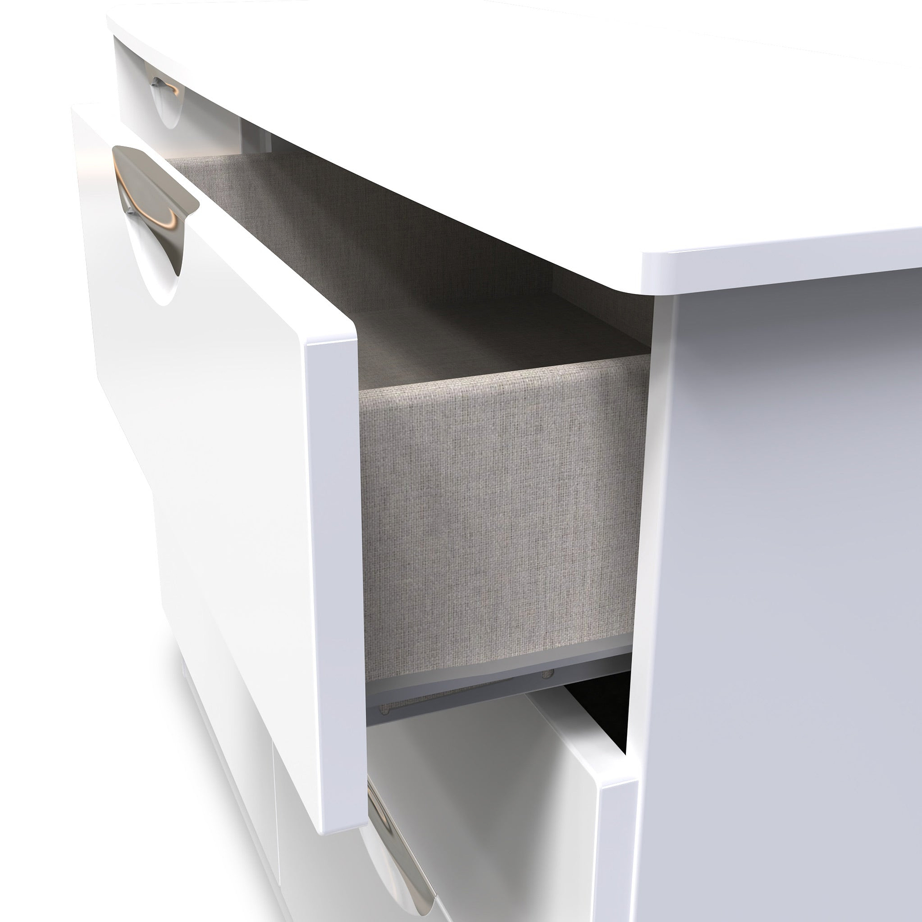 Beckett White Gloss 6 Drawer Wide Chest from Roseland