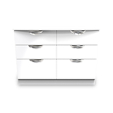 Beckett White Gloss 6 Drawer Wide Chest from Roseland