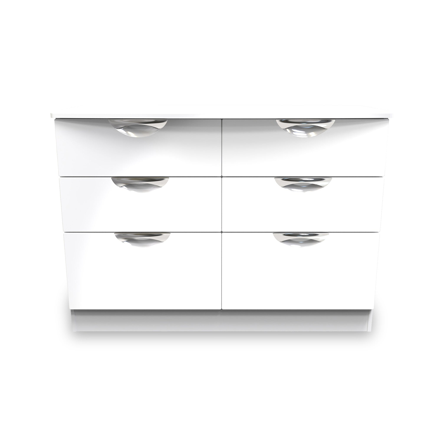 Beckett White Gloss 6 Drawer Wide Chest from Roseland