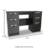 Beckett Black Gloss 6 Drawer Storage Desk from Roseland Furniture